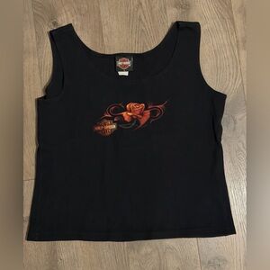 Harley-Davidson Durango CO Tank Top Black Rose Graphic Women’s
